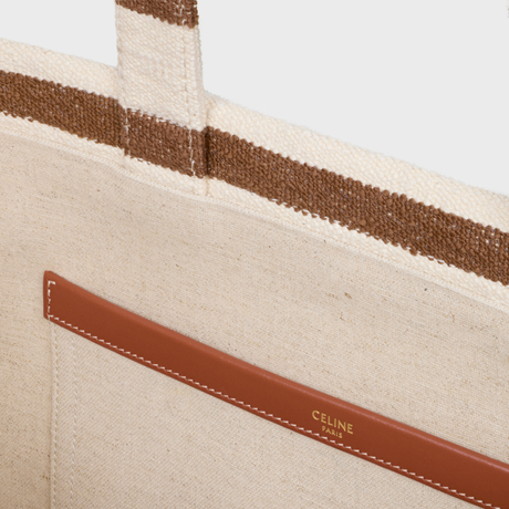 LARGE CABAS THAIS IN STRIPED TEXTILE WITH CELINE JACQUARD MULTICOLOR - Image 4